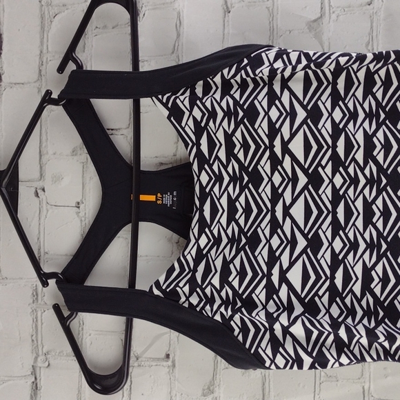 Lucy Active wear Athletic Tank Small Black White - Picture 2 of 10